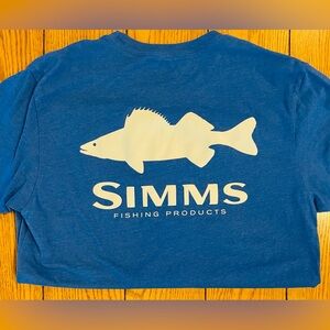 SIMMS Fishing Products, short sleeve Tee, medium, blue, graphic tee